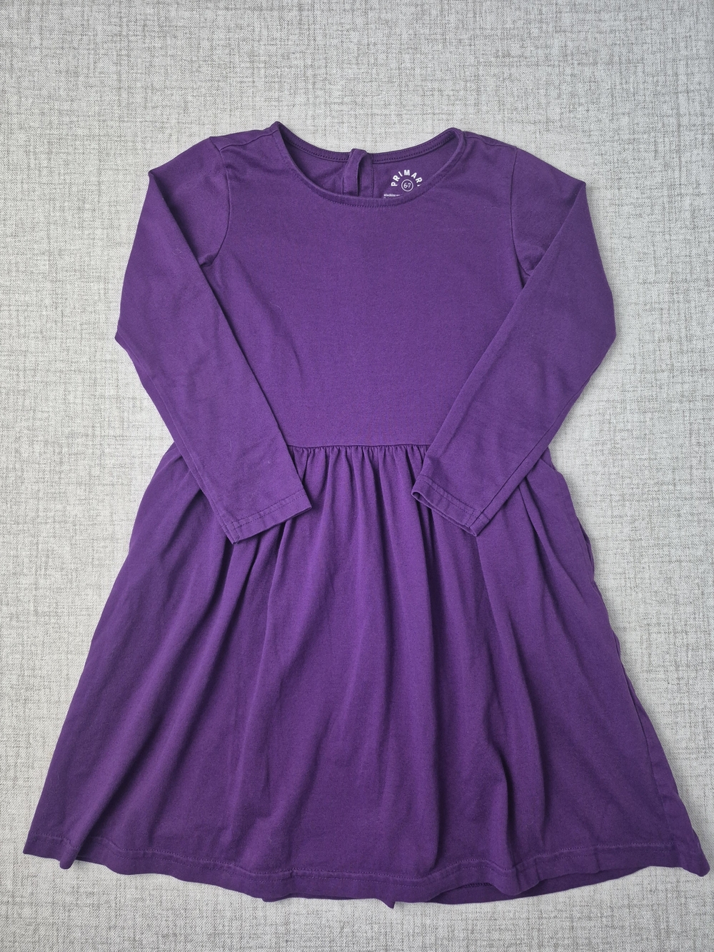 Primary Girls Purple Long Sleeve Pocket Dress Size 6-7 - Picture 6 of 10